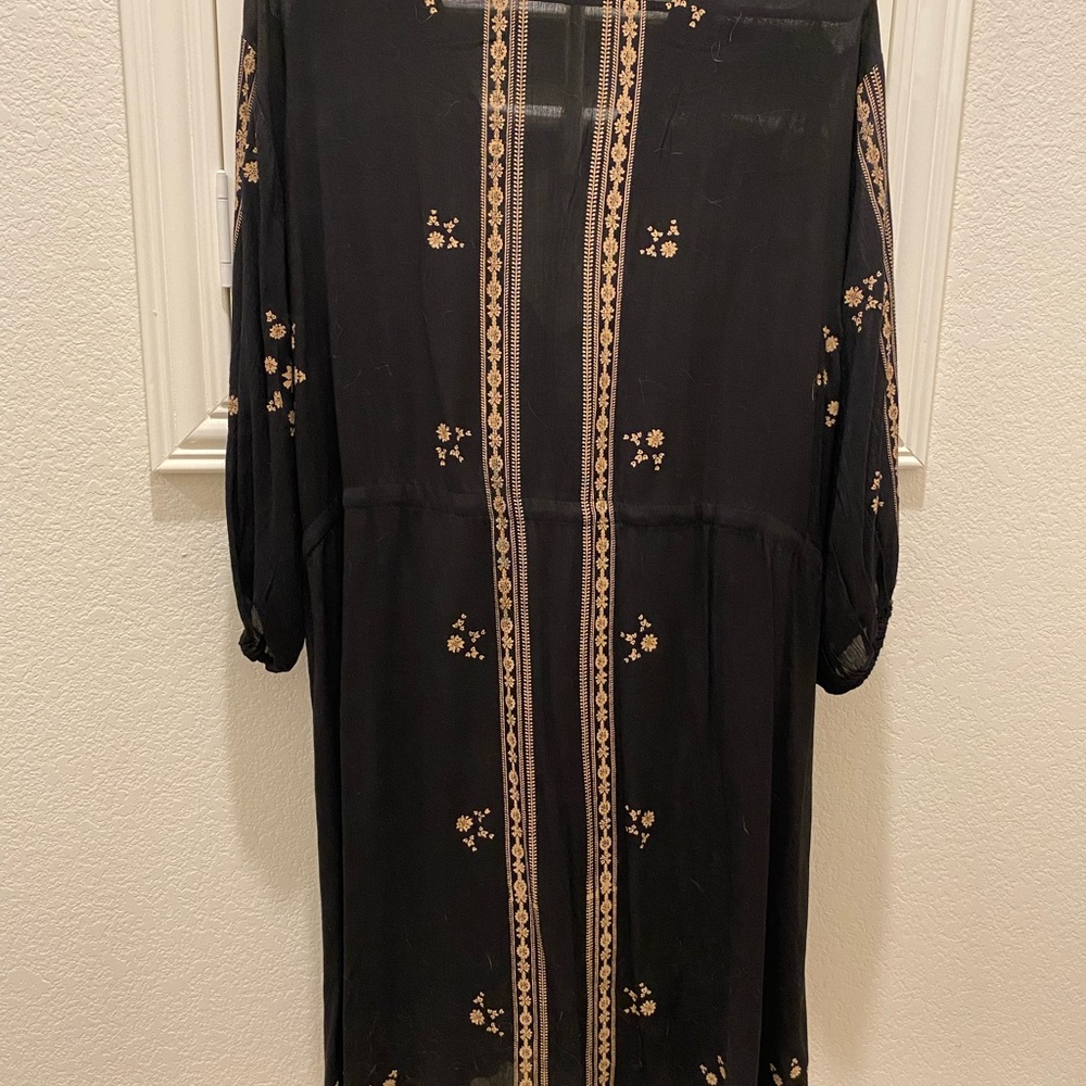 Nida Dress Black with Tan Pattern sheer - Picture 2 of 7